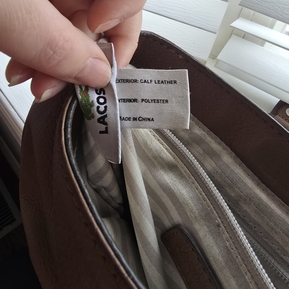 Lacoste leather cross body saddle bag - Picture 10 of 11